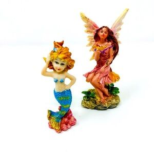 Colorful Miniature Mermaid and Fairy Collectible Figurines